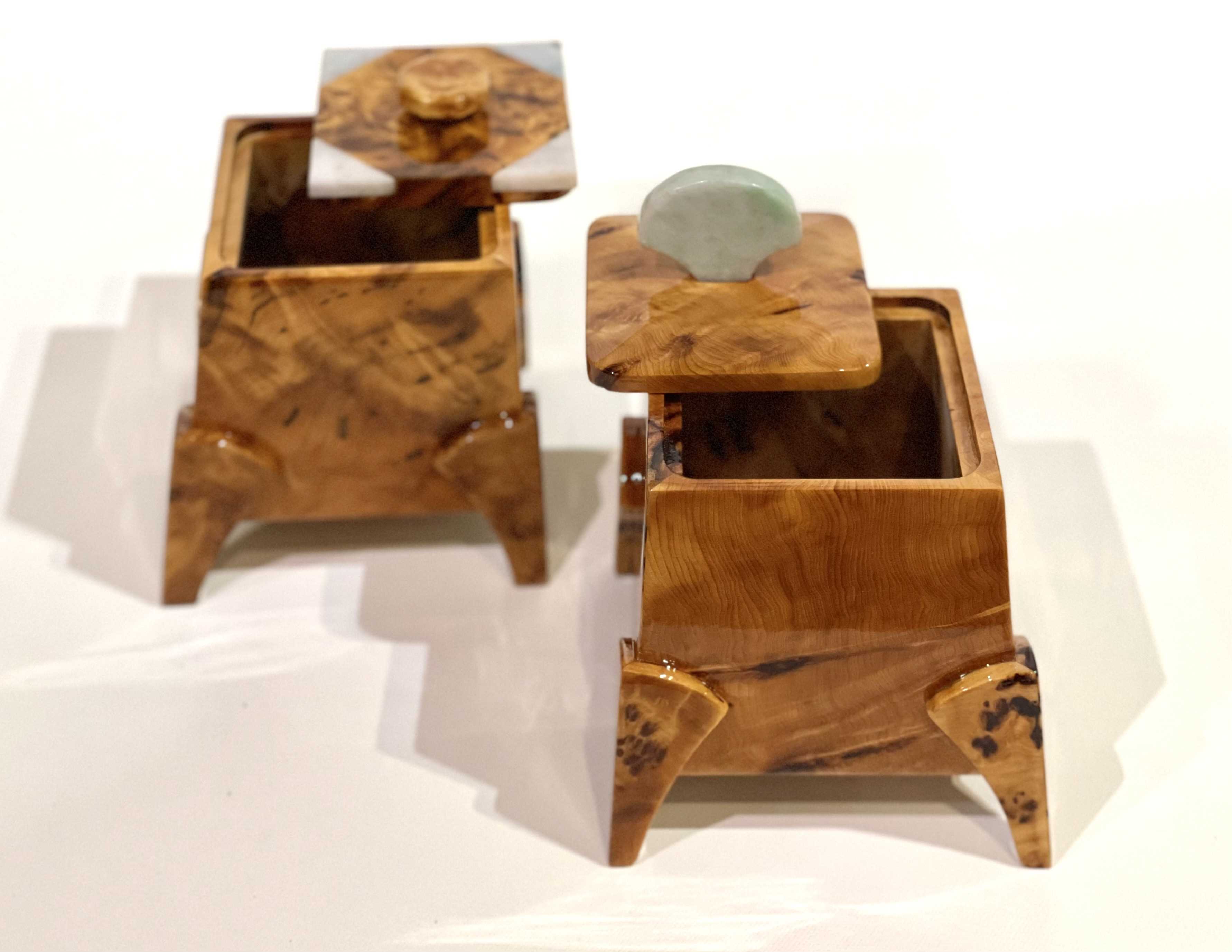 玉鑲茶金鼎